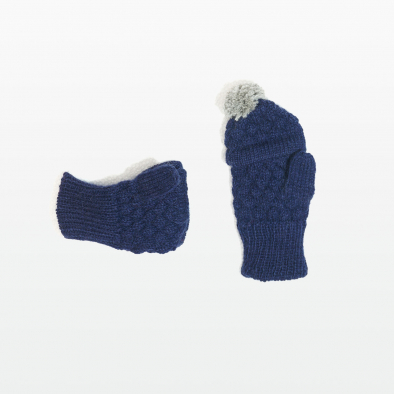 Pompom_Gloves_knit_hand_made_baby_alpaca_kids_boy_winter_collection_style_luxury_warayana_hypoallergenic